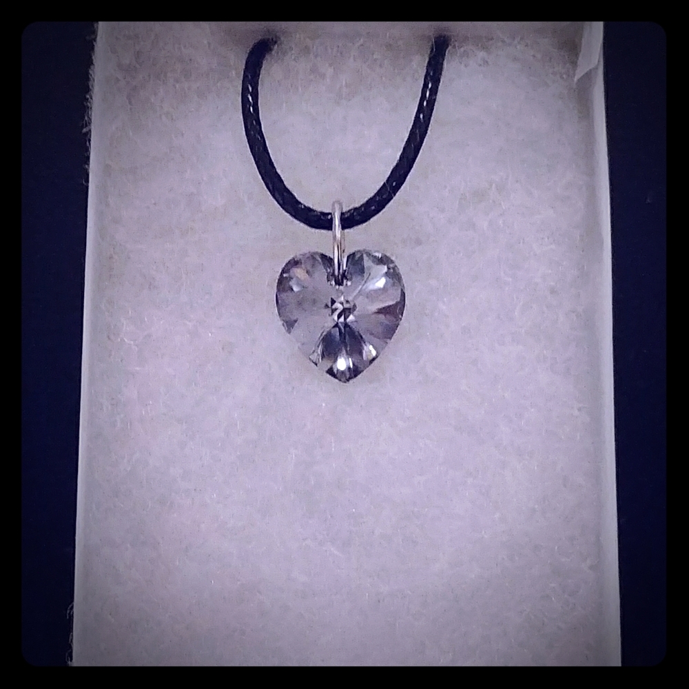 Storm Silver Crystal Heart Necklace